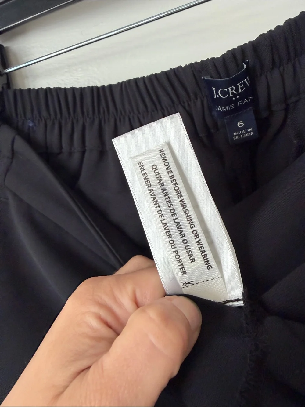 J. Crew Black Jamie Chino Pants Trousers Pull On Elastic Waist Classic Office 6
